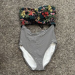 Floral and Striped one piece